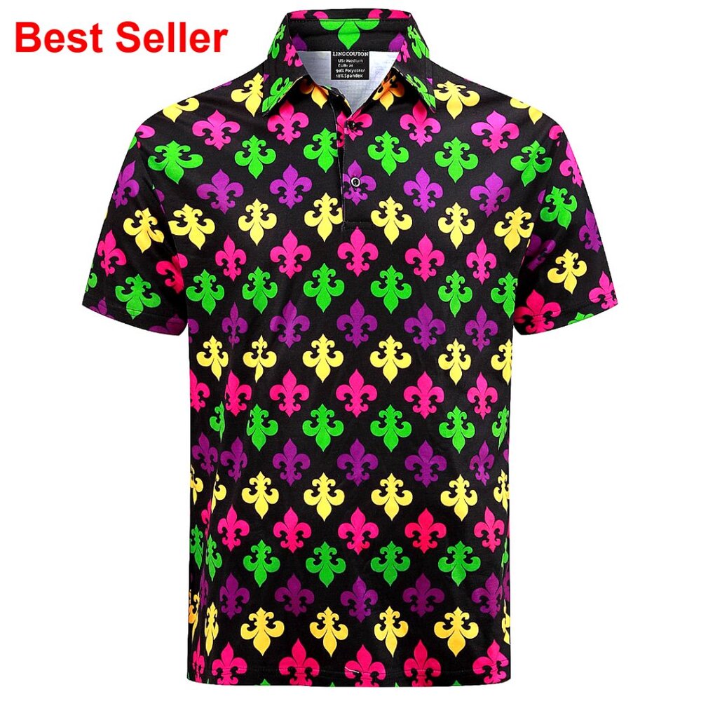Men's Novelty Short Sleeve Golf Polo Shirt